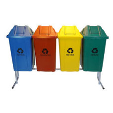 CONJUNTO PARA COLETA SELETIVA 60L COM 4 LIXEIRAS CONJUNTO PARA COLETA SELETIVA 60L COM 4 LIXEIRAS